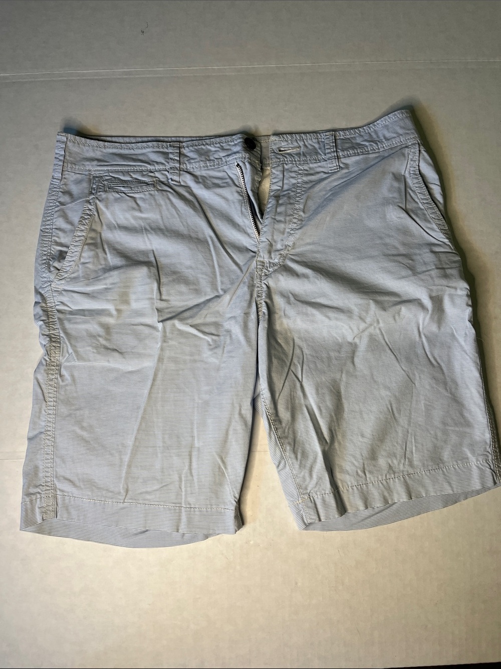 American Eagle Outfitters Light Gray stripped Flat Front Men's Shorts